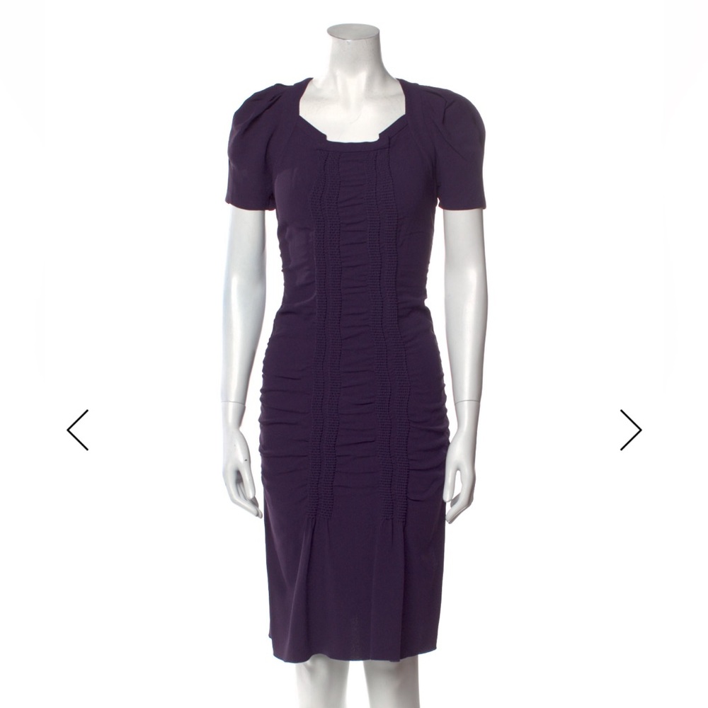 Prada Square Neck Elegant Purple Dress